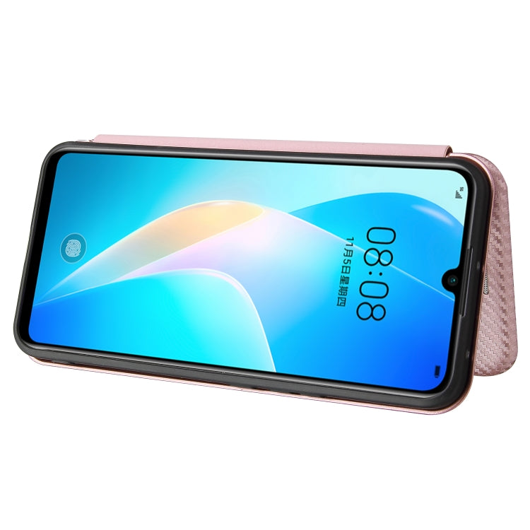 For Huawei nova 8 SE Carbon Fiber Texture Horizontal Flip TPU + PC + PU Leather Case with Card Slot