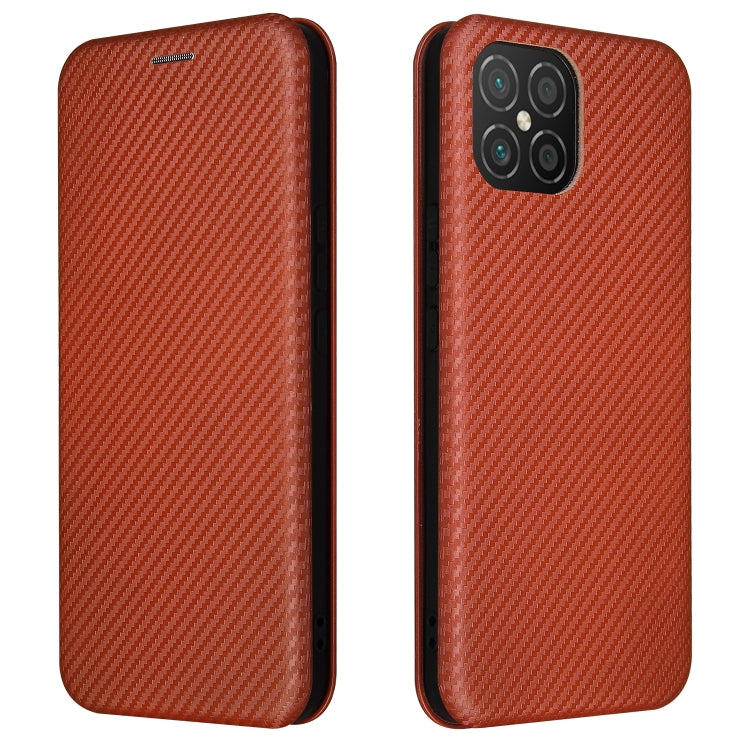 For Huawei nova 8 SE Carbon Fiber Texture Horizontal Flip TPU + PC + PU Leather Case with Card Slot