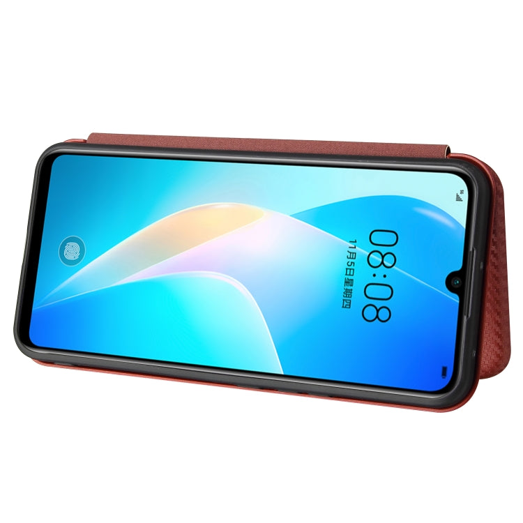 For Huawei nova 8 SE Carbon Fiber Texture Horizontal Flip TPU + PC + PU Leather Case with Card Slot