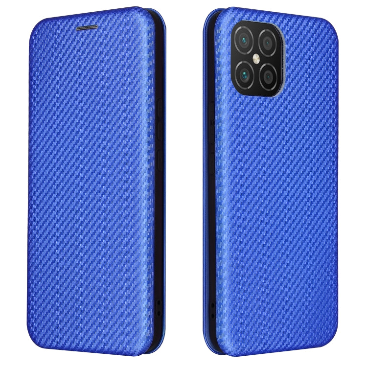 For Huawei nova 8 SE Carbon Fiber Texture Horizontal Flip TPU + PC + PU Leather Case with Card Slot