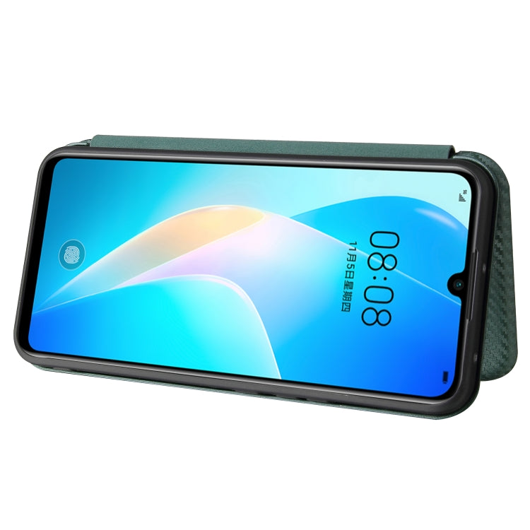 For Huawei nova 8 SE Carbon Fiber Texture Horizontal Flip TPU + PC + PU Leather Case with Card Slot