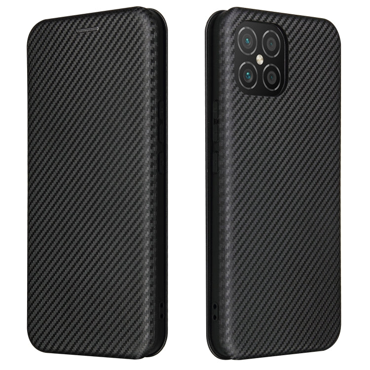 For Huawei nova 8 SE Carbon Fiber Texture Horizontal Flip TPU + PC + PU Leather Case with Card Slot