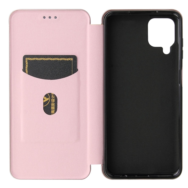 For Samsung Galaxy A12 / M12 / F12 Carbon Fiber Texture Horizontal Flip TPU + PC + PU Leather Case with Card Slot