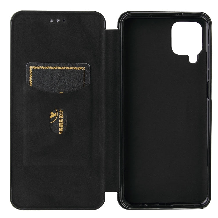 For Samsung Galaxy A12 / M12 / F12 Carbon Fiber Texture Horizontal Flip TPU + PC + PU Leather Case with Card Slot