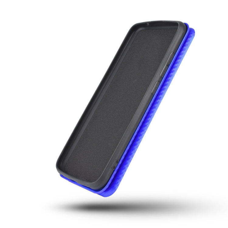 For Samsung Galaxy A12 / M12 / F12 Carbon Fiber Texture Horizontal Flip TPU + PC + PU Leather Case with Card Slot