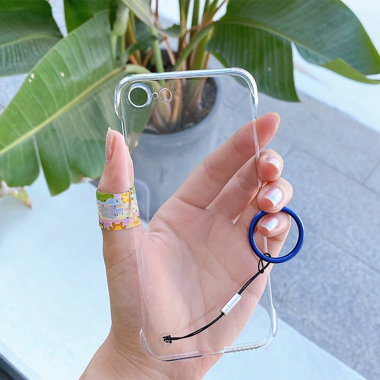For iPhone SE 2022 / SE 2020 / 8 / 7 Non-frame Four-corner Shockproof PC Case with Finger Ring Strap