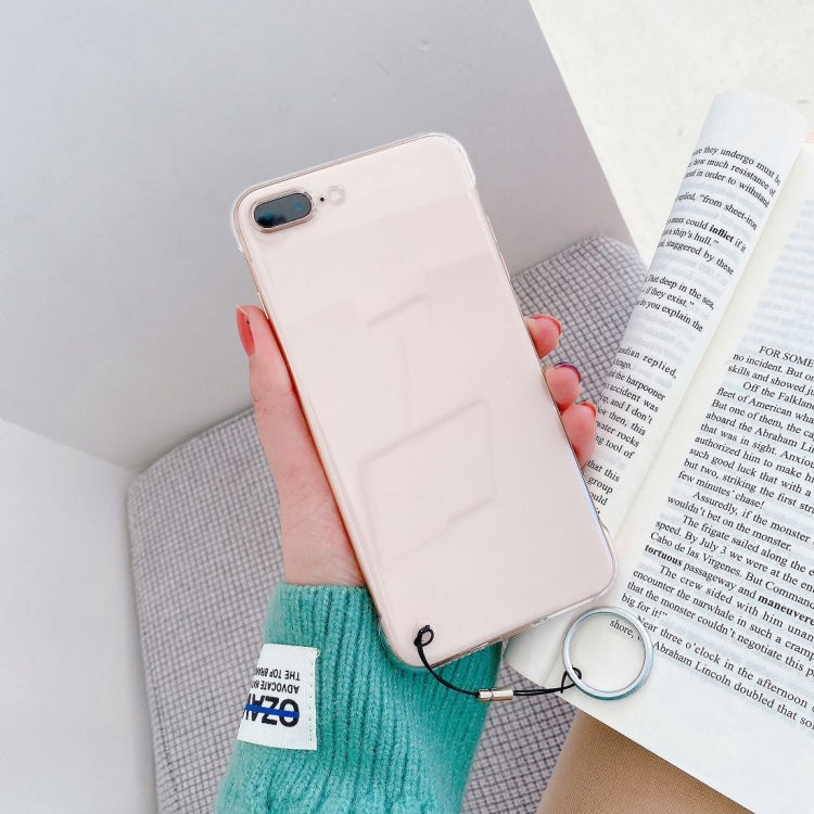 Non-frame Four-corner Shockproof PC Case with Finger Ring Strap For iPhone 8 Plus / 7 Plus