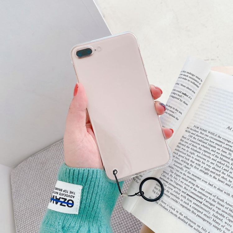 Non-frame Four-corner Shockproof PC Case with Finger Ring Strap For iPhone 8 Plus / 7 Plus