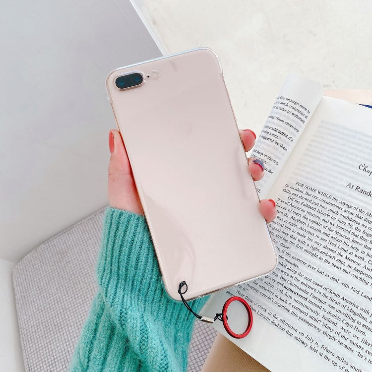 Non-frame Four-corner Shockproof PC Case with Finger Ring Strap For iPhone 8 Plus / 7 Plus