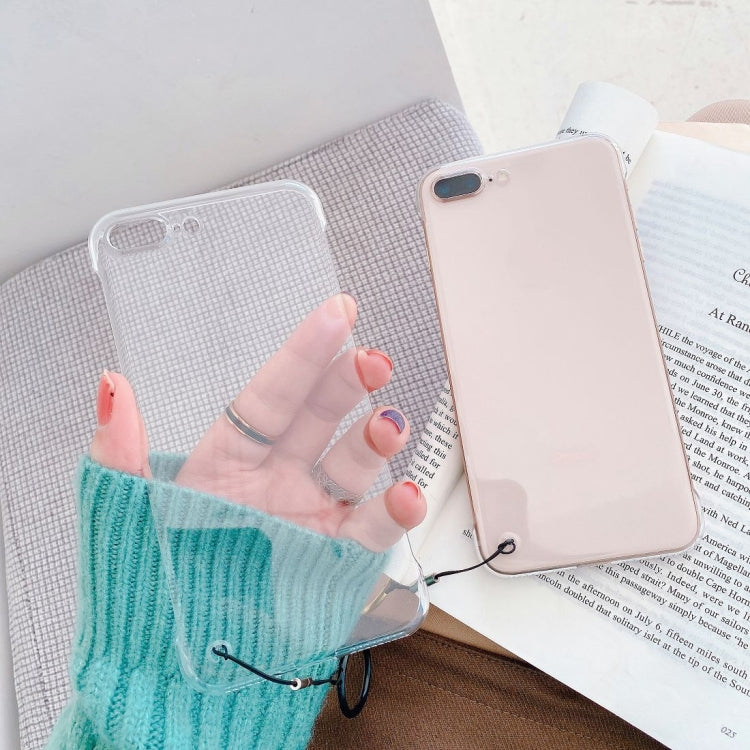 Non-frame Four-corner Shockproof PC Case with Finger Ring Strap For iPhone 8 Plus / 7 Plus