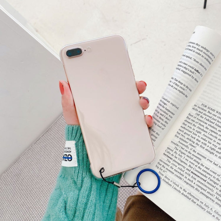 Non-frame Four-corner Shockproof PC Case with Finger Ring Strap For iPhone 8 Plus / 7 Plus