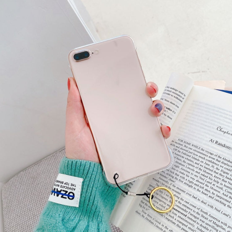 Non-frame Four-corner Shockproof PC Case with Finger Ring Strap For iPhone 8 Plus / 7 Plus