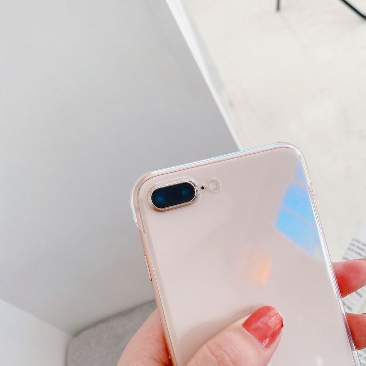 Non-frame Four-corner Shockproof PC Case with Finger Ring Strap For iPhone 8 Plus / 7 Plus