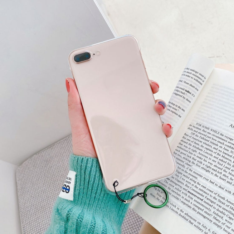 Non-frame Four-corner Shockproof PC Case with Finger Ring Strap For iPhone 8 Plus / 7 Plus
