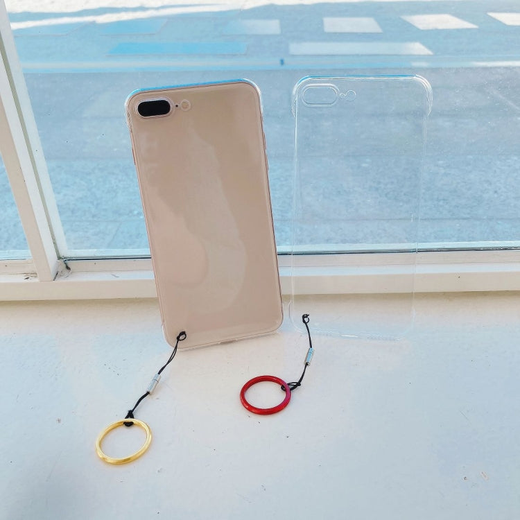Non-frame Four-corner Shockproof PC Case with Finger Ring Strap For iPhone 8 Plus / 7 Plus