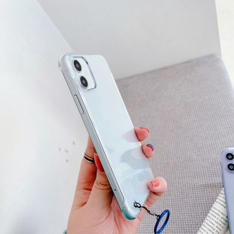 For iPhone 11 Non-frame Four-corner Shockproof PC Case with Finger Ring Strap