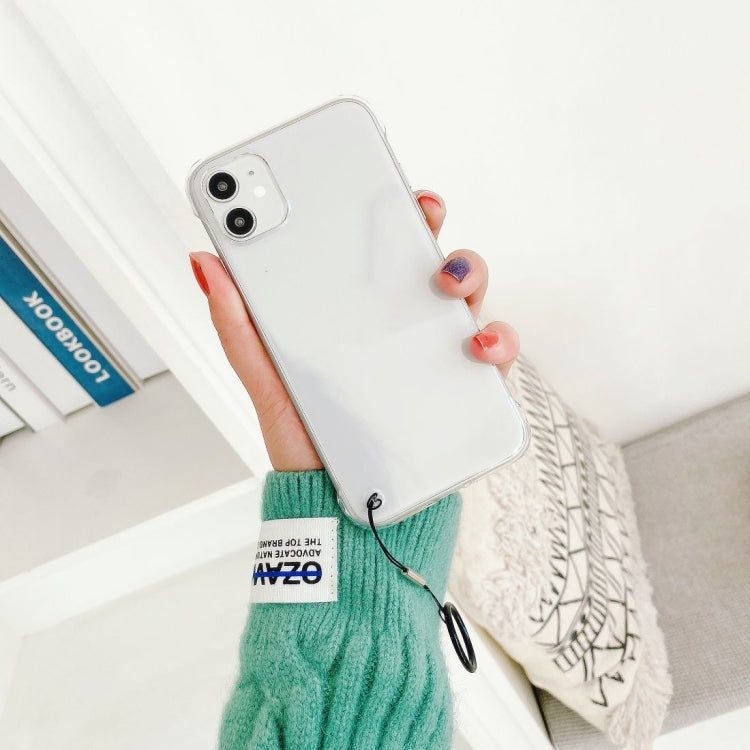 For iPhone 11 Non-frame Four-corner Shockproof PC Case with Finger Ring Strap