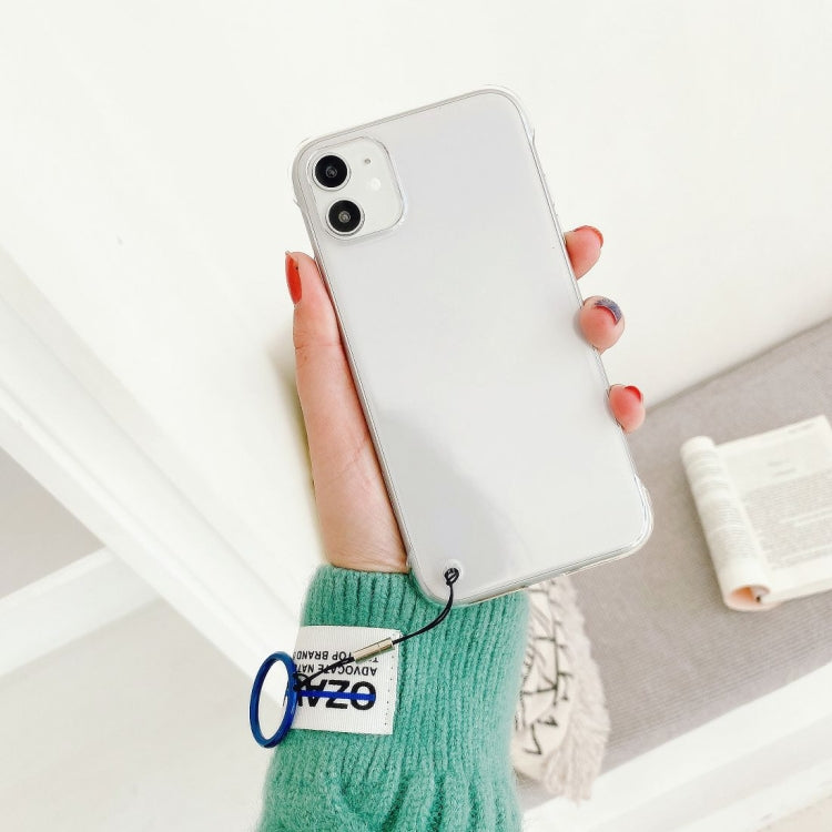 For iPhone 11 Non-frame Four-corner Shockproof PC Case with Finger Ring Strap