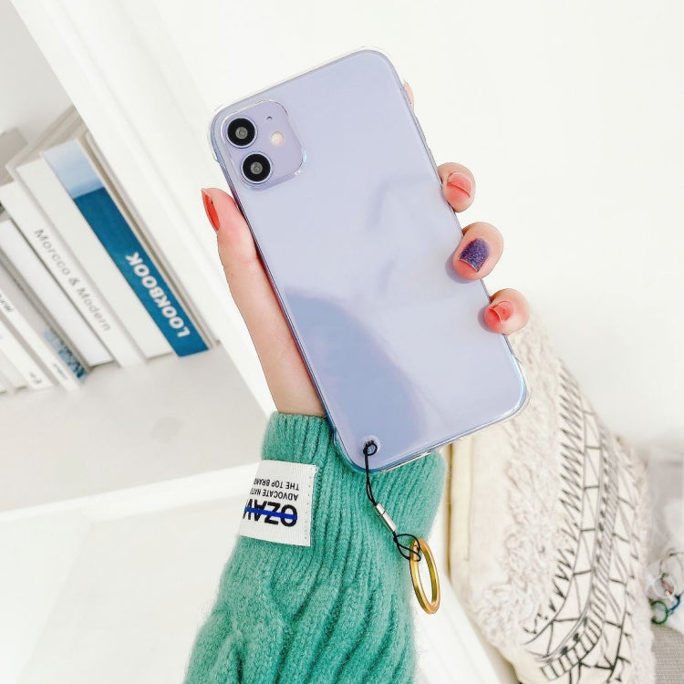 For iPhone 11 Non-frame Four-corner Shockproof PC Case with Finger Ring Strap