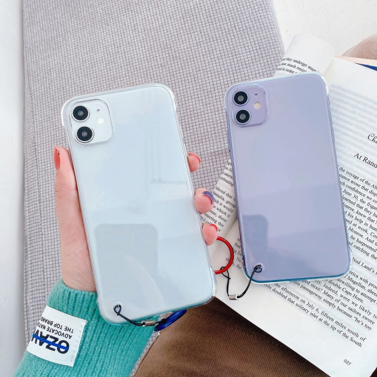 For iPhone 11 Non-frame Four-corner Shockproof PC Case with Finger Ring Strap