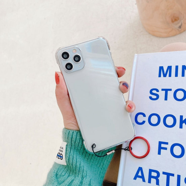 For iPhone 11 Pro Non-frame Four-corner Shockproof PC Case with Finger Ring Strap