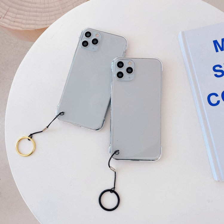 For iPhone 11 Pro Non-frame Four-corner Shockproof PC Case with Finger Ring Strap
