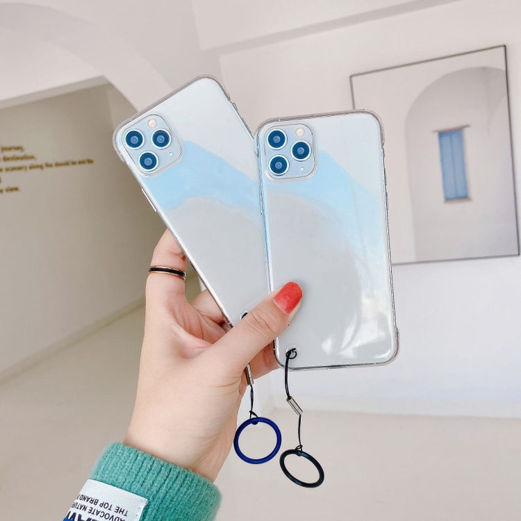 For iPhone 11 Pro Non-frame Four-corner Shockproof PC Case with Finger Ring Strap