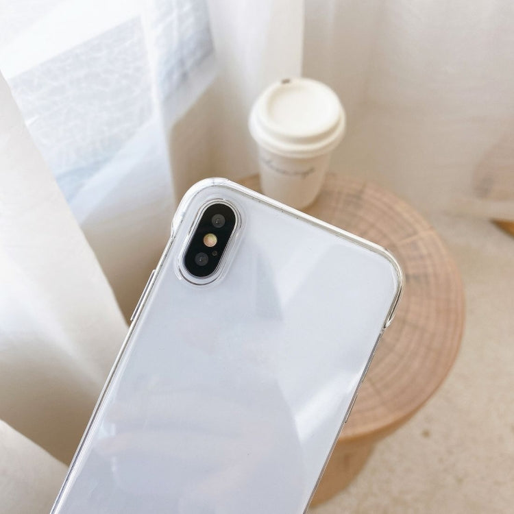 For iPhone X / XS Non-frame Four-corner Shockproof PC Case with Finger Ring Strap