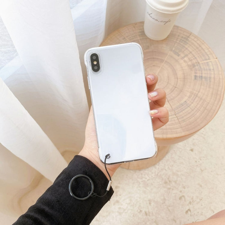 For iPhone X / XS Non-frame Four-corner Shockproof PC Case with Finger Ring Strap