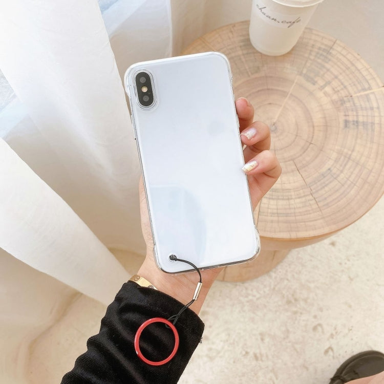 For iPhone X / XS Non-frame Four-corner Shockproof PC Case with Finger Ring Strap
