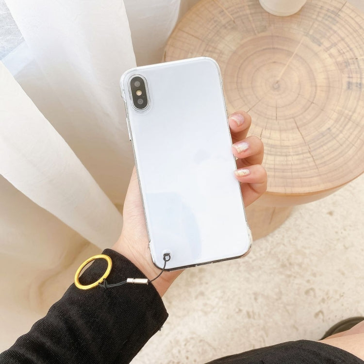 For iPhone X / XS Non-frame Four-corner Shockproof PC Case with Finger Ring Strap