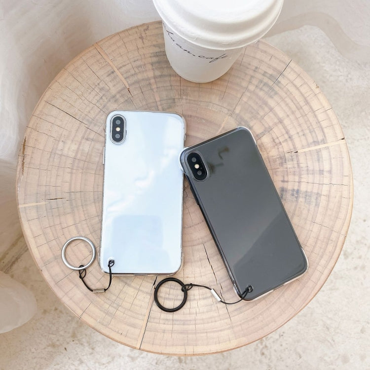 For iPhone X / XS Non-frame Four-corner Shockproof PC Case with Finger Ring Strap