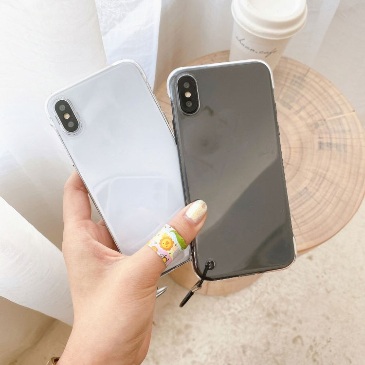 For iPhone X / XS Non-frame Four-corner Shockproof PC Case with Finger Ring Strap