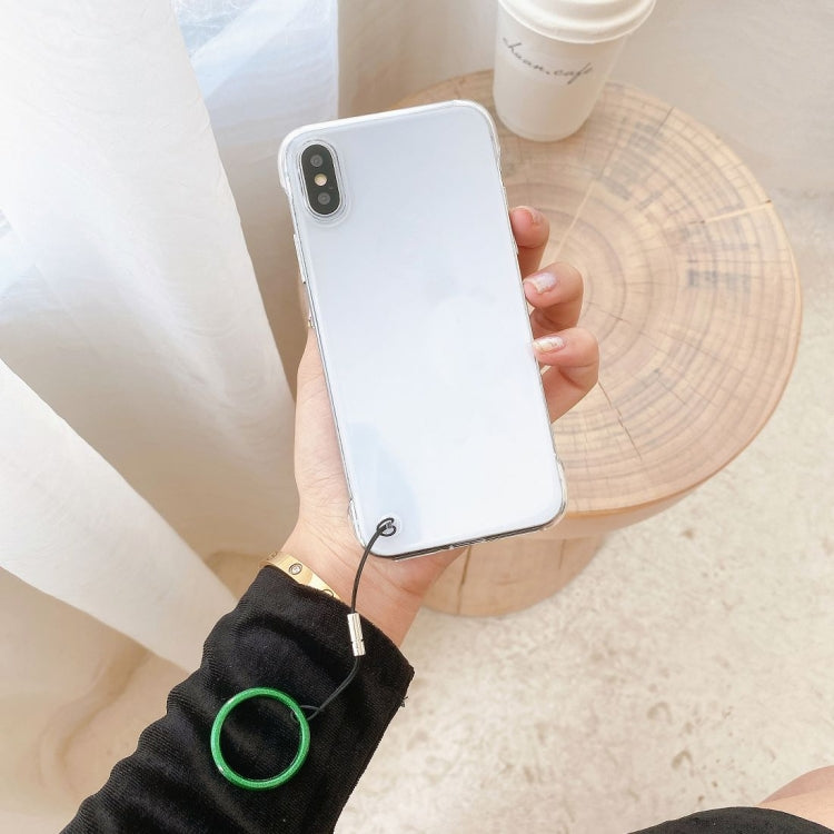 For iPhone X / XS Non-frame Four-corner Shockproof PC Case with Finger Ring Strap