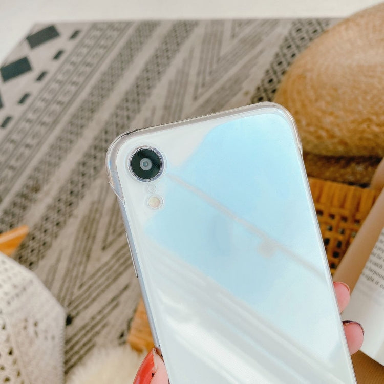 For iPhone XR Non-frame Four-corner Shockproof PC Case with Finger Ring Strap