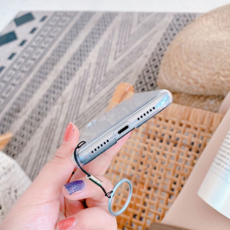 For iPhone XR Non-frame Four-corner Shockproof PC Case with Finger Ring Strap