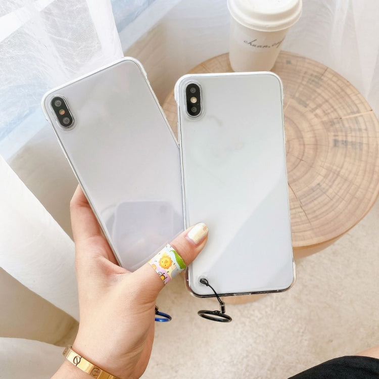 For iPhone XS Max Non-frame Four-corner Shockproof PC Case with Finger Ring Strap