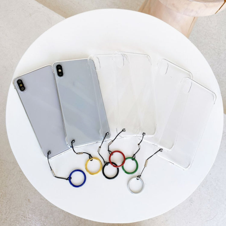 For iPhone XS Max Non-frame Four-corner Shockproof PC Case with Finger Ring Strap