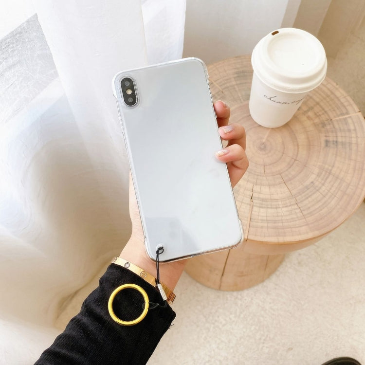 For iPhone XS Max Non-frame Four-corner Shockproof PC Case with Finger Ring Strap