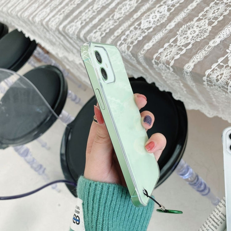 For iPhone 12 / 12 Pro Non-frame Four-corner Shockproof PC Case with Finger Ring Strap