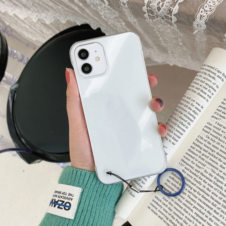 For iPhone 12 / 12 Pro Non-frame Four-corner Shockproof PC Case with Finger Ring Strap