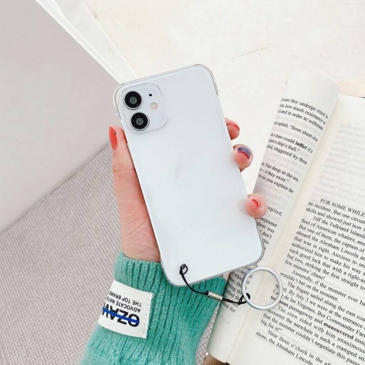 For iPhone 12 mini Non-frame Four-corner Shockproof PC Case with Finger Ring Strap