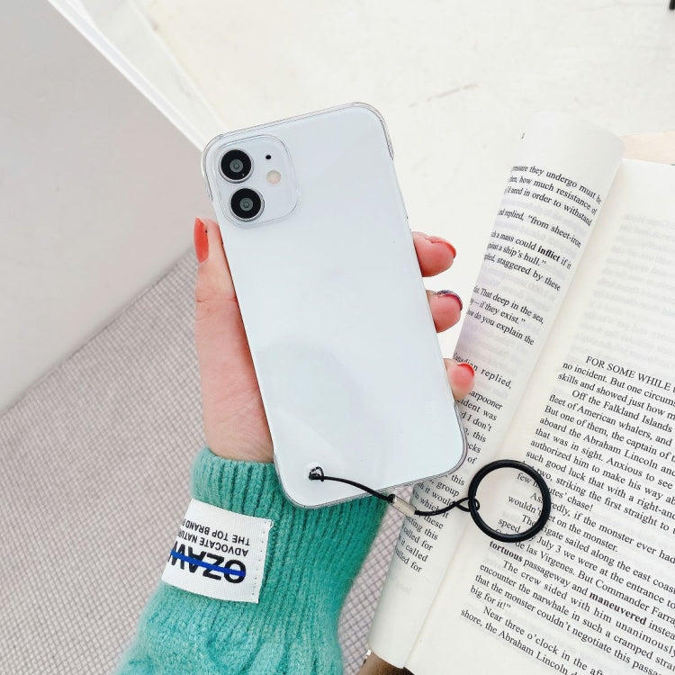 For iPhone 12 mini Non-frame Four-corner Shockproof PC Case with Finger Ring Strap