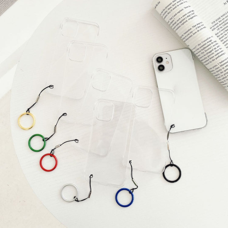 For iPhone 12 mini Non-frame Four-corner Shockproof PC Case with Finger Ring Strap