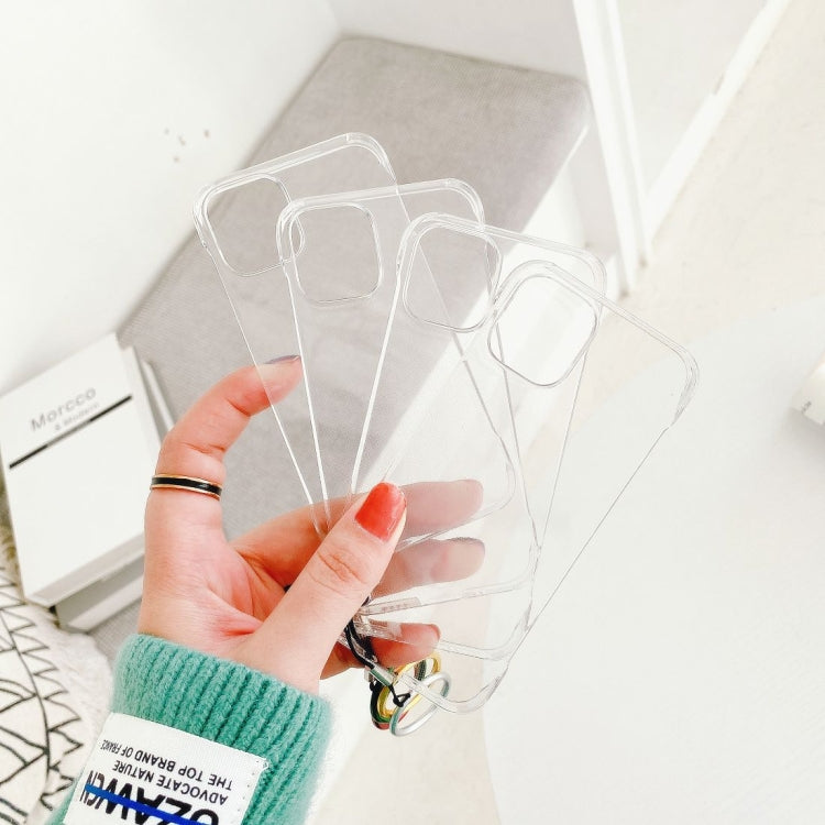 For iPhone 12 mini Non-frame Four-corner Shockproof PC Case with Finger Ring Strap