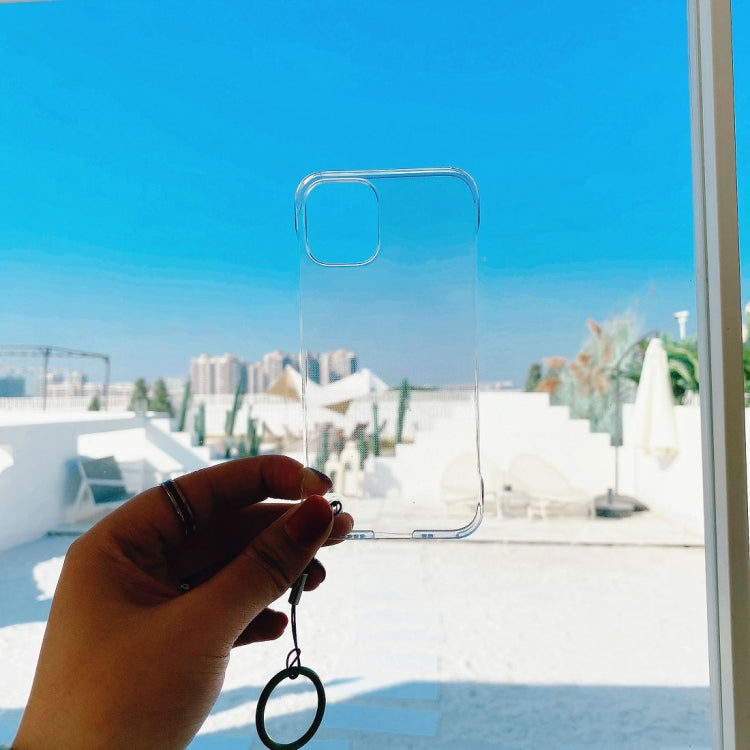 For iPhone 12 mini Non-frame Four-corner Shockproof PC Case with Finger Ring Strap