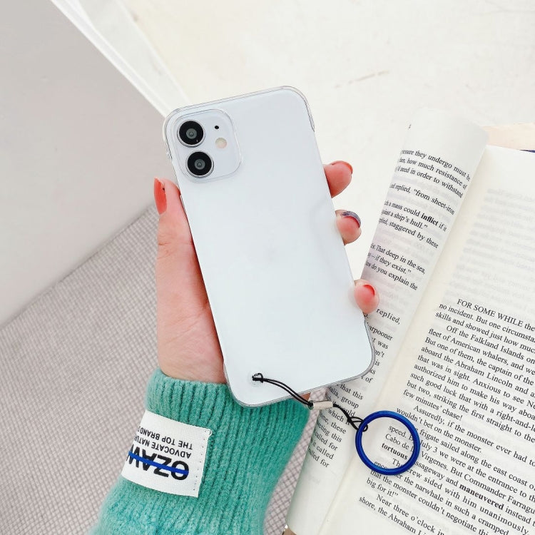 For iPhone 12 mini Non-frame Four-corner Shockproof PC Case with Finger Ring Strap