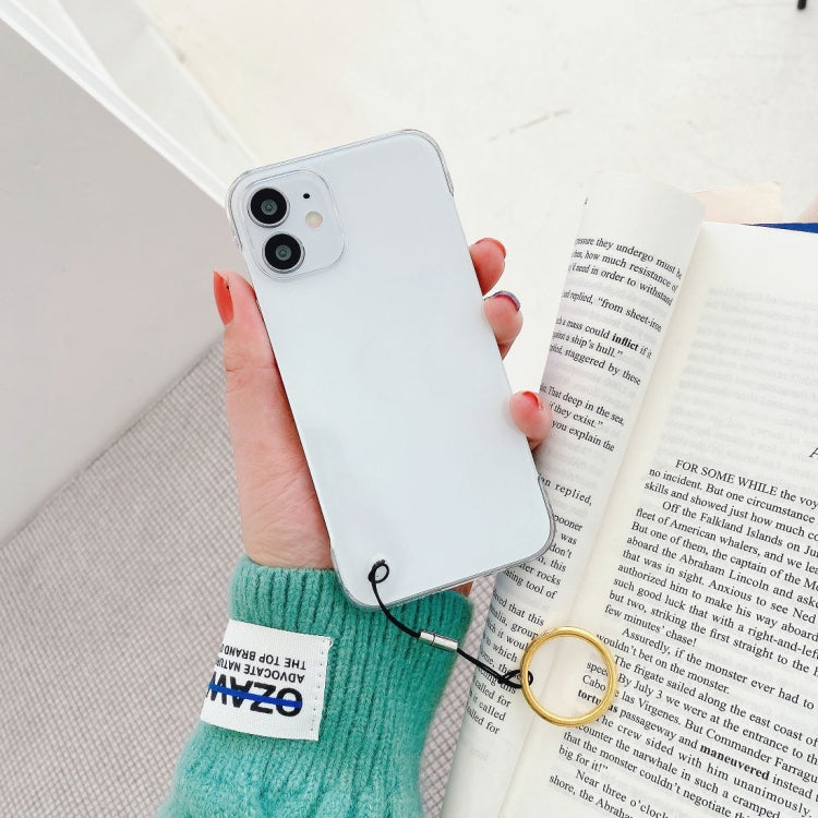 For iPhone 12 mini Non-frame Four-corner Shockproof PC Case with Finger Ring Strap