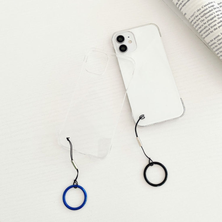 For iPhone 12 mini Non-frame Four-corner Shockproof PC Case with Finger Ring Strap