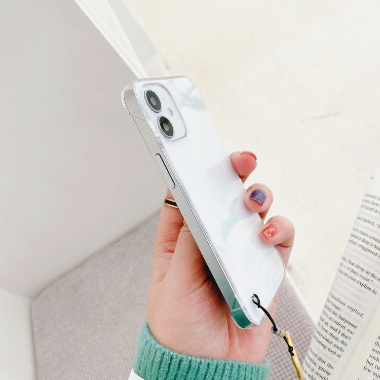 For iPhone 12 mini Non-frame Four-corner Shockproof PC Case with Finger Ring Strap